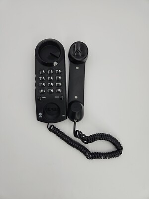 AT&T (140) Slim Line Telephone /Corded Phone Line /Powered Black Design /Vintage