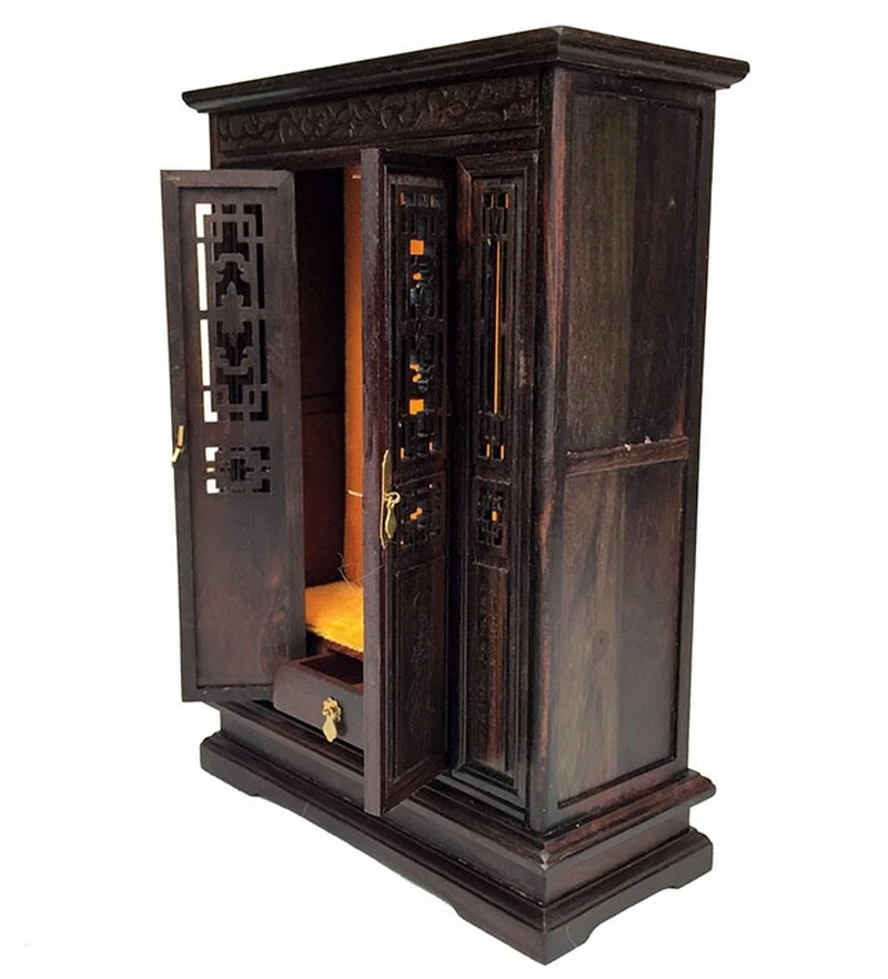 Деревянный Гуань Инь Буддийский Алтарь Бутсудан Храм Бог Дзен Портативный Молитва - Изображение 2 из 4