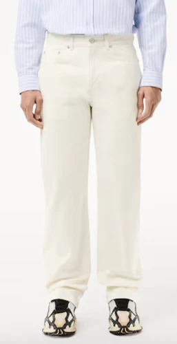 Lacoste Mens 5 Pocket Straight Cut Jeans in White.     C76