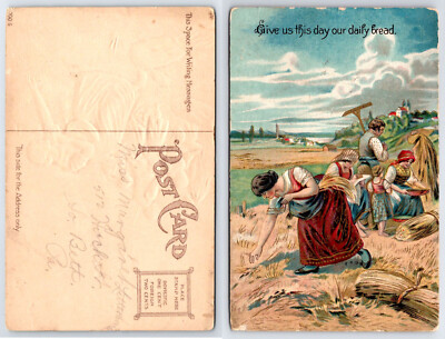 [E3] Postcard Embossed, Give us This Day Our Daily Bread