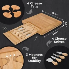 cheese board Bamboo Charcuterie Board Gift Set Slate Center with kit knife