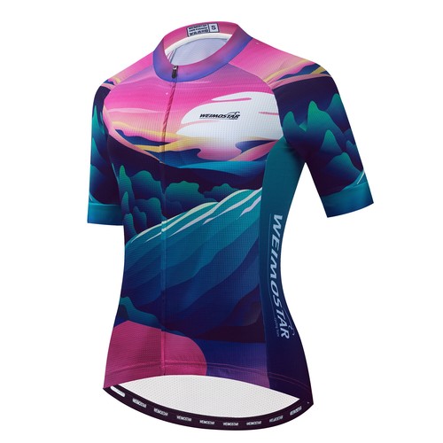 Women Cycling Jersey Bike Jersey Bicycle Gear Clothes Clothing Biking Shirt - Picture 13 of 15
