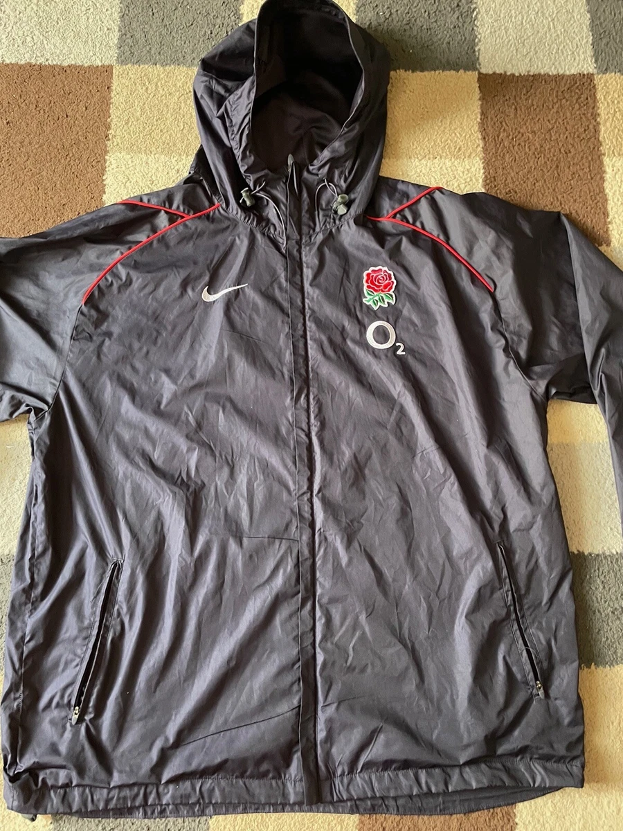 ENGLAND Rugby Union NIKE Windbreaker JACKET Coat HOODED Extra Large XXL 50 52
