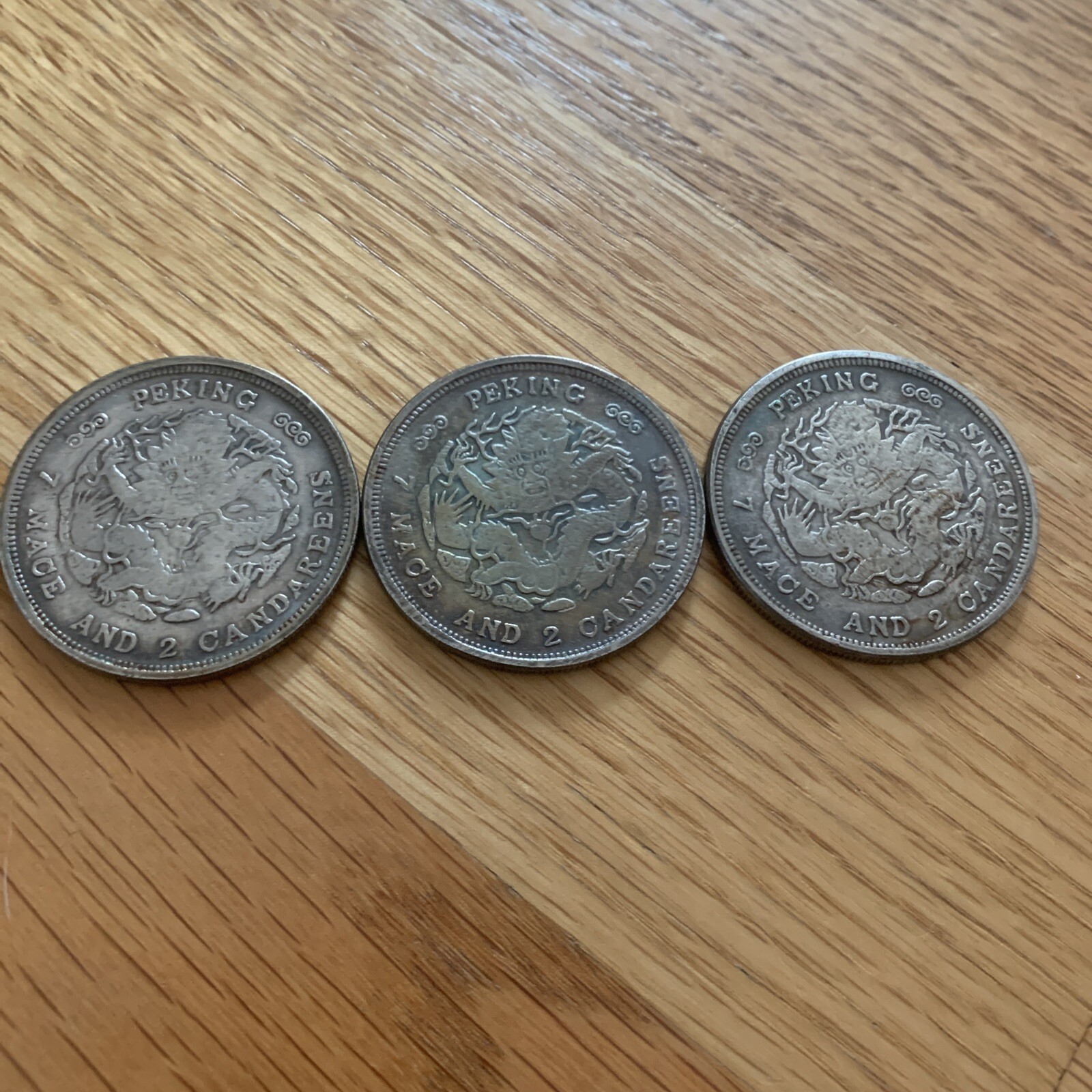 Chinese Peking 7 Mace and 2 Candareens Lot of 3 commemorative coins Antique Coins World