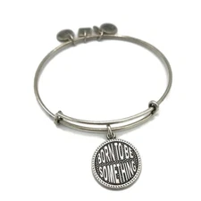 Alex and Ani Born To Be Something Silver-Tone Bangle Bracelet