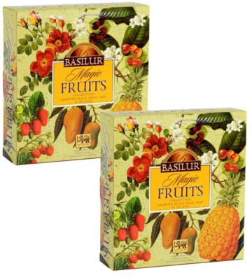 Basilur magic fruits 40 tea bags assorted gift pack X 02 Packs