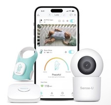 Sense-U Baby Sock Shoe Bundle Smart Baby Monitor: Sock Shoe Plus 2K PTZ Camera