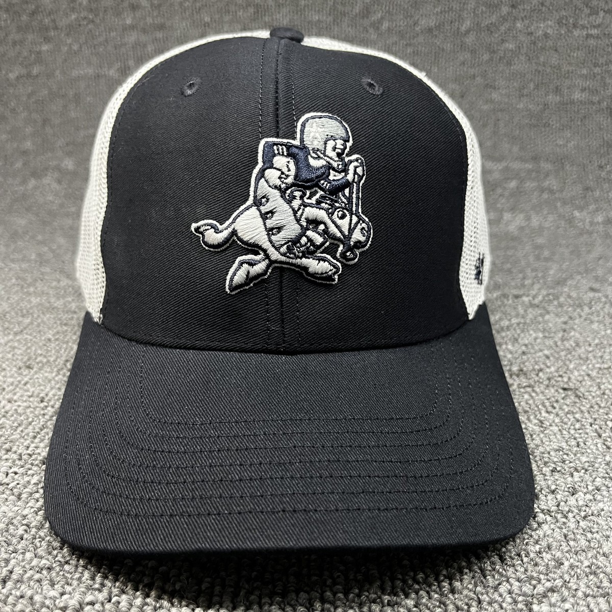 47 Brand NFL Youth Trucker Hat Black White Mesh Snapback Cap