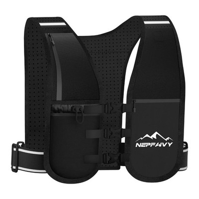 Schwarze Laufweste Unisex leicht reflektierend Laufen Radfahren Sport Weste -