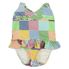 Ralph Lauren Swimsuit Baby 12 Months Patchwork Ruffle One Piece Cutout 12M