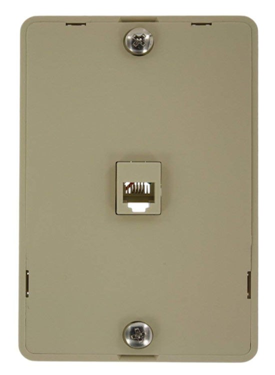 Телефонная розетка Leviton 40914-I для настенного телефона, 6P4C, Винтовая клемма - Сло кость