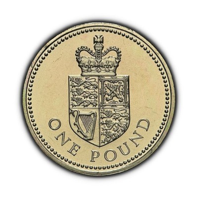 GREAT BRITAIN. 1988, 1 Pound - QEII, Heraldic Emblems, Crowned Royal Shield