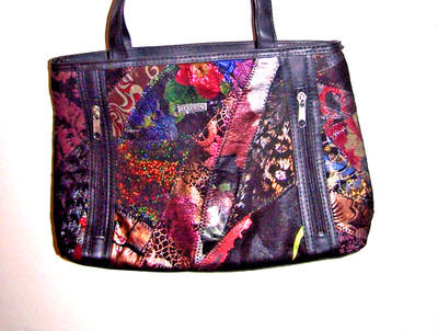 ''STEFANO'' Vintage 90 Mwtalic Clitter Floral patchwork dsign 12'' x 9''