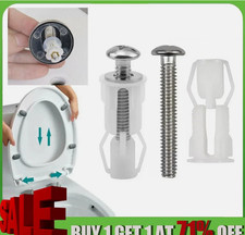 2PCS Toilet Seat Hinges Replacement Top Fix Nuts Screws Washers Fitting Kits