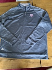 Adidas Grey Climalite ATM ZIP NECK Sweatshirt - M -adidasgolf.com