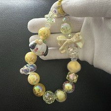 Beaded Wrist Strap Yellow Cell Phone Chain for Women 