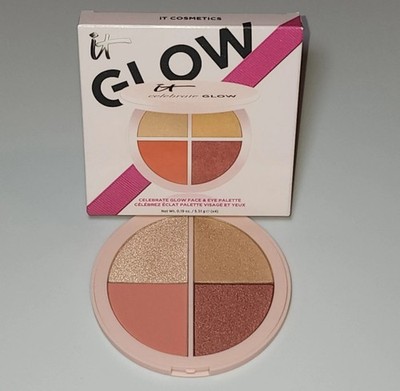It Cosmetics Celebrate Glow Face Palette Blush, Bronze & Highlight 4 Shades NIB