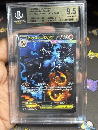 BGS 9.5 Mega Charizard X EX SIR #125/094 2025 Pokémon Phantasmal Flames