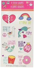 Selfie Celebration Rainbow Unicorn Birthday Party Favor Temporary Tattoos