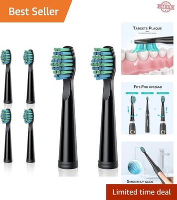 6 DuPont Electric Toothbrush Replacement Heads for Ultimate Gum Health - Black