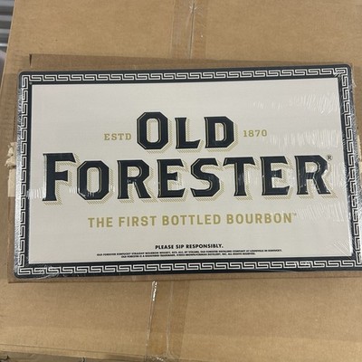 Old Forester The First Bottled Bourbon Tin Tacker Sign Factory Sealed 18x11