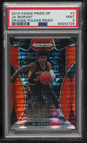 2019 Panini Prizm Draft Picks Orange Pulsar /20 Ja Morant PSA 9 MINT Rookie RC