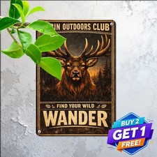 Funny Deer Hunting Retirement Sign Rustic Cabin Wall Decor Metal Plaque
