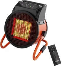 Greenhouse Heater 1500W Outdoor Patio Remote Timer Thermostat Overheat Safe