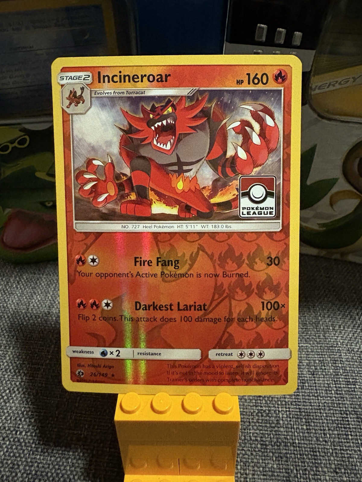 Incineroar League Promo 26/149  Reverse Holo Pokemon Card