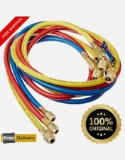 Yellow Jacket 29985 1/4" PLUS II 60" Charging Hoses with Ball Valve RYB Pack