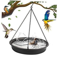 Hanging Bird Bath Hanging Bird-Feeder - Garden BirdBath Tray Dark Grey