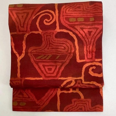 5778# Japanese Vintage Nagoya Obi Belt Kimono Fabric Silk Traditional
