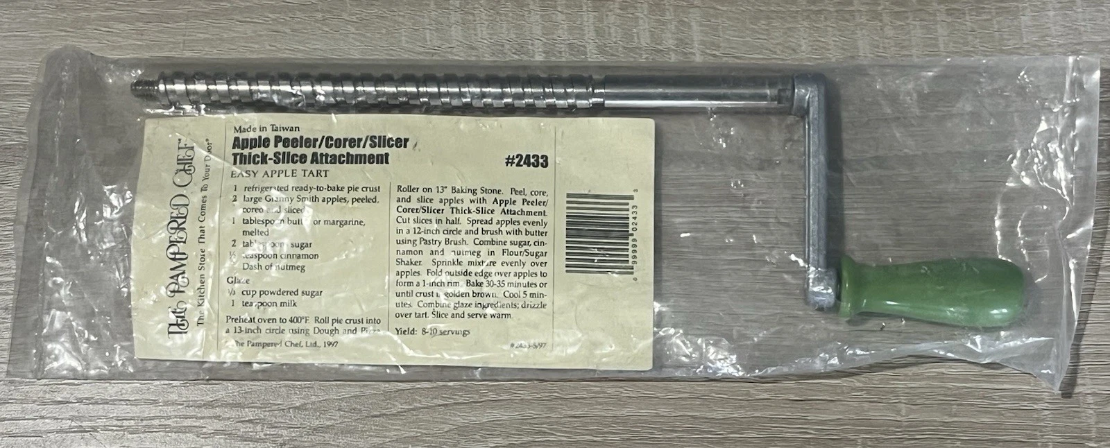 The Pampered Chef Apple Peeler Corer Slicer Thick-Slice Attachment # 2433 NEW