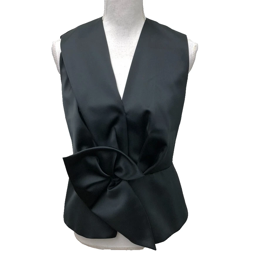 Balenciaga — Balenciaga Blouse Top Womens 38 US 6 Black Button Formal Sleeveless Luxury