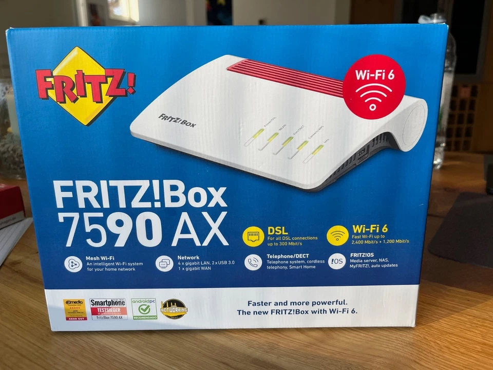 FRITZ!Box 7590 AX v2 in weiss, WiFi - 6, OVP