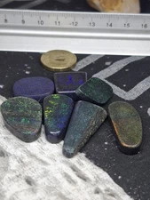 Australian Treated Matrix Opal.  7 pieces. 144ct multicolour multidirectional.