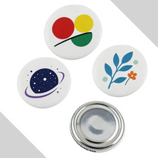 75mm Magnetic Button Maker Supplies Complete Shell Mylar Magnet Back Set