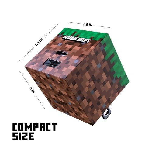 Pack de charge Powertek Minecraft USB-A vers Lightning (bloc d'herbe MFi - Photo 6/7