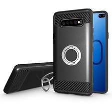 GSA Sleek Hybrid Case w/Ring Stand for Samsung S10 Plus 6.4" - Black