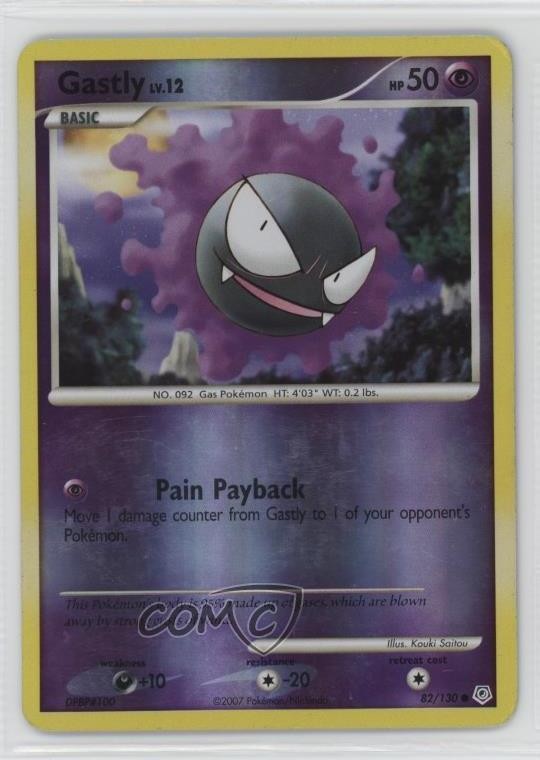 Gastly Reverse Foil Pokemon Diamond & Pearl #82 2007