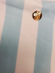 Victoria's Secret NWT Mix & Match Scoop Blue & White Cabana Striped Bikini Sz L