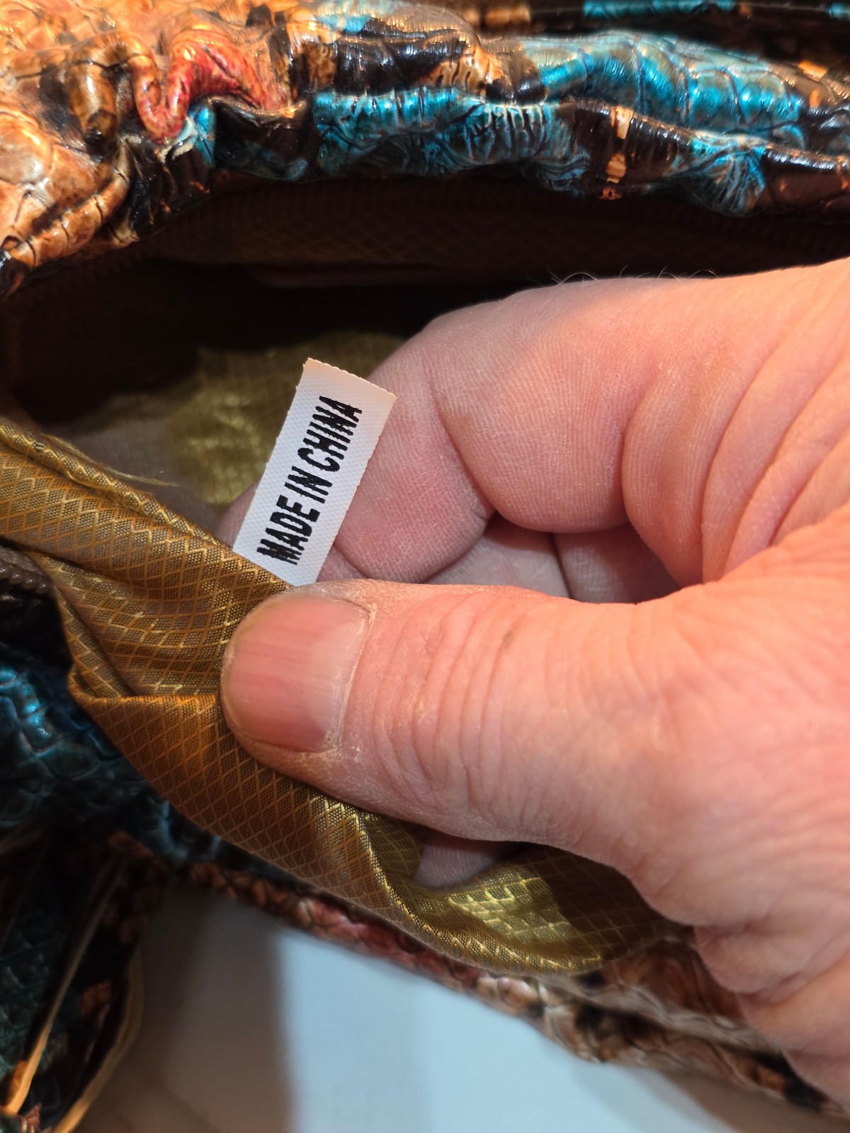 This is a python or snake print hobo bag, possibl… - image 6