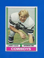 1974 Topps Football #478 Larry Cole ROOKIE card Dallas Cowboys Centered NRMT