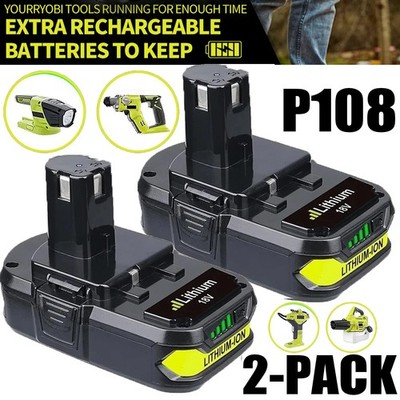 2PACK For RYOBI 18V 4.0Ah P108 High Capacity Battery 18Volt Lithium-Ion One Plus