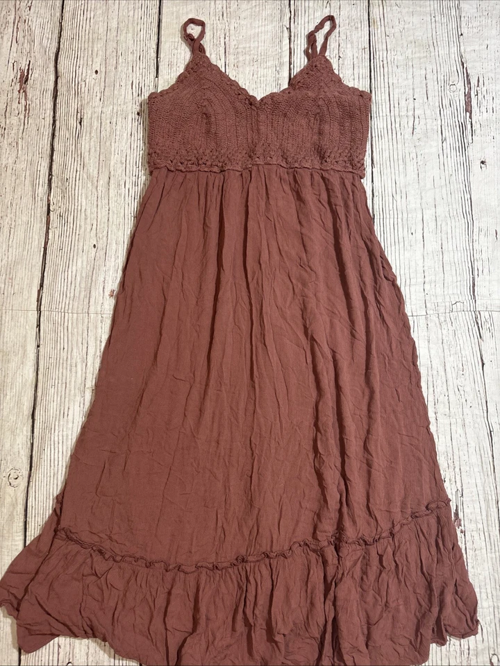Maxi Vestido BLUSH Para Mujer Calado Largo Correa Espagueti Crochet Rosa Talla 1X Foto 2 de 4