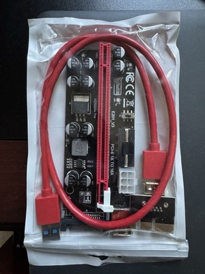 VER009S Pro PCIe Riser Card USB 3.0 Cable PCIe x1 to x16 Adapter Non-RAID