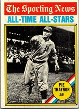 1976 Topps The Sporting News All-Time All-Stars Pie Traynor #343
