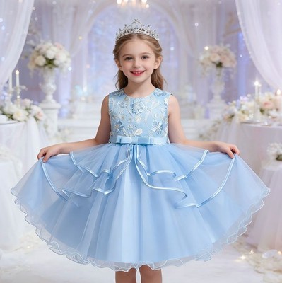 Children's formal dress Girls flowers princess dress for wedding party birthday