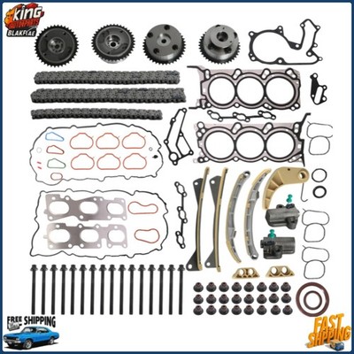 3.3L Timing Chain VVT Gears Kit Head Gasket Bolts For Hyundai 13-20 Kia Sorento