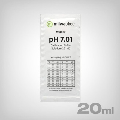 Milwaukee pH 7.01 Eichlösung 20ml - Präzise Kalibrierung, Original Beutel Hydro
